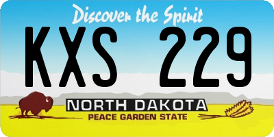 ND license plate KXS229