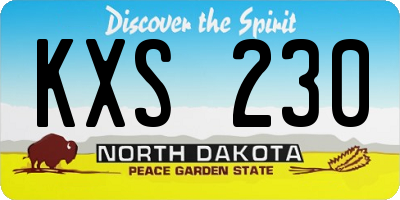 ND license plate KXS230