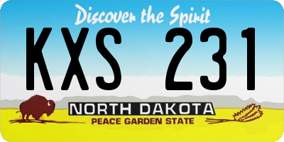 ND license plate KXS231