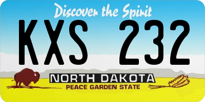 ND license plate KXS232