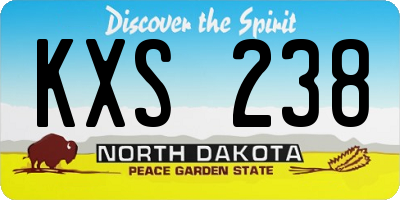 ND license plate KXS238