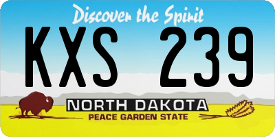 ND license plate KXS239