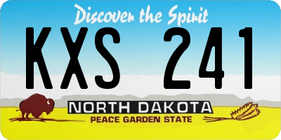 ND license plate KXS241