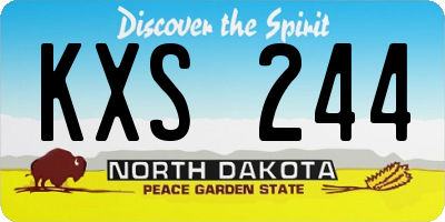 ND license plate KXS244