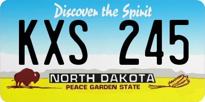 ND license plate KXS245