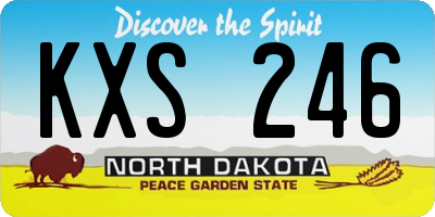 ND license plate KXS246