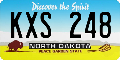 ND license plate KXS248