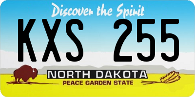 ND license plate KXS255