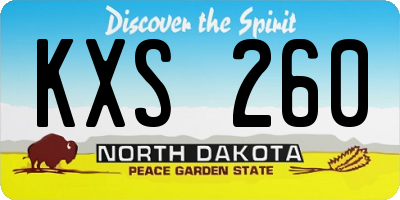 ND license plate KXS260