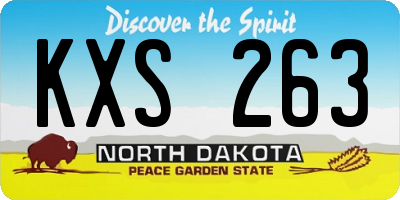 ND license plate KXS263