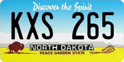 ND license plate KXS265
