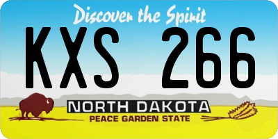 ND license plate KXS266