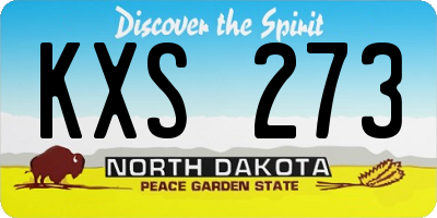 ND license plate KXS273