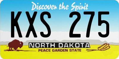 ND license plate KXS275