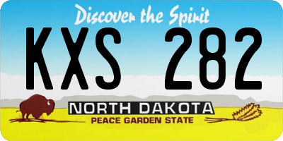 ND license plate KXS282