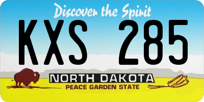 ND license plate KXS285