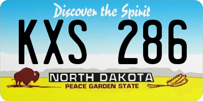 ND license plate KXS286