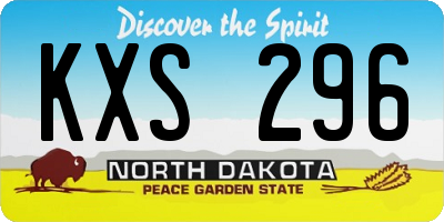 ND license plate KXS296