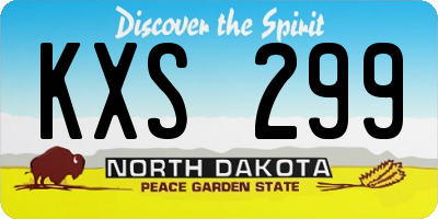 ND license plate KXS299
