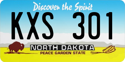 ND license plate KXS301