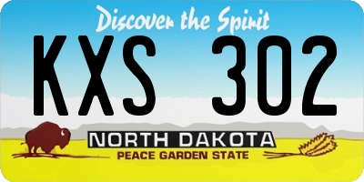 ND license plate KXS302