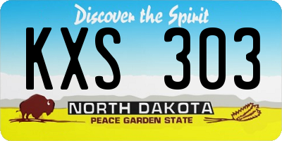 ND license plate KXS303