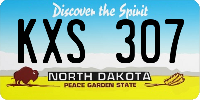 ND license plate KXS307