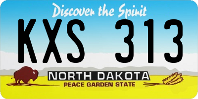 ND license plate KXS313