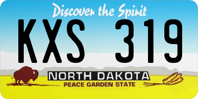 ND license plate KXS319