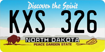 ND license plate KXS326