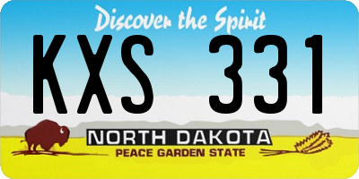 ND license plate KXS331