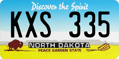 ND license plate KXS335