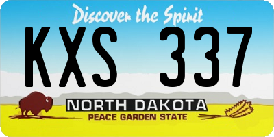 ND license plate KXS337