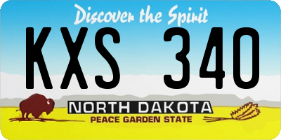 ND license plate KXS340
