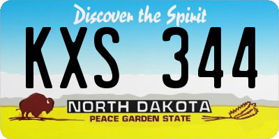 ND license plate KXS344