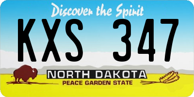 ND license plate KXS347