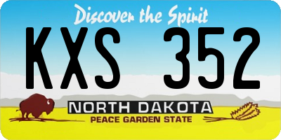 ND license plate KXS352