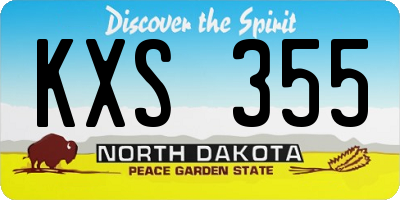 ND license plate KXS355