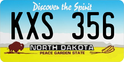 ND license plate KXS356