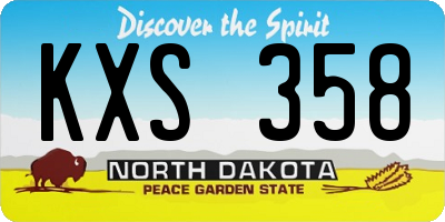 ND license plate KXS358