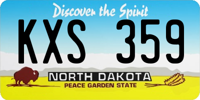 ND license plate KXS359