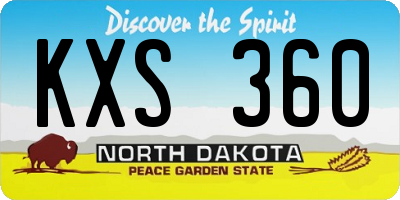 ND license plate KXS360
