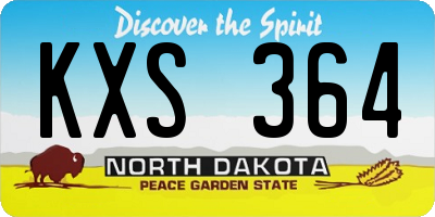 ND license plate KXS364