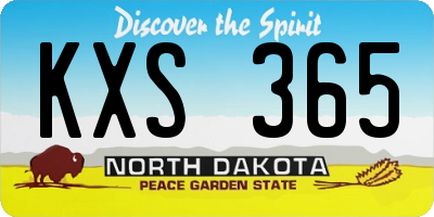 ND license plate KXS365