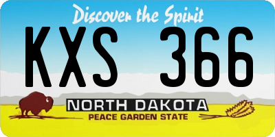 ND license plate KXS366