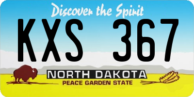 ND license plate KXS367