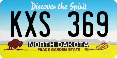 ND license plate KXS369