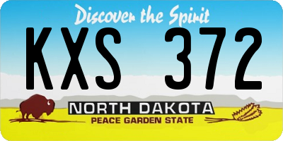 ND license plate KXS372