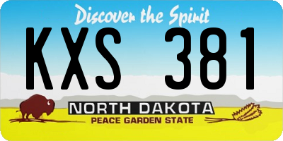 ND license plate KXS381