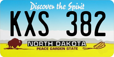 ND license plate KXS382